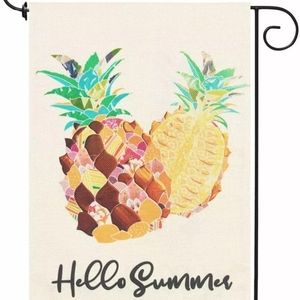 Small Garden Flag, Burlap, Pineapple